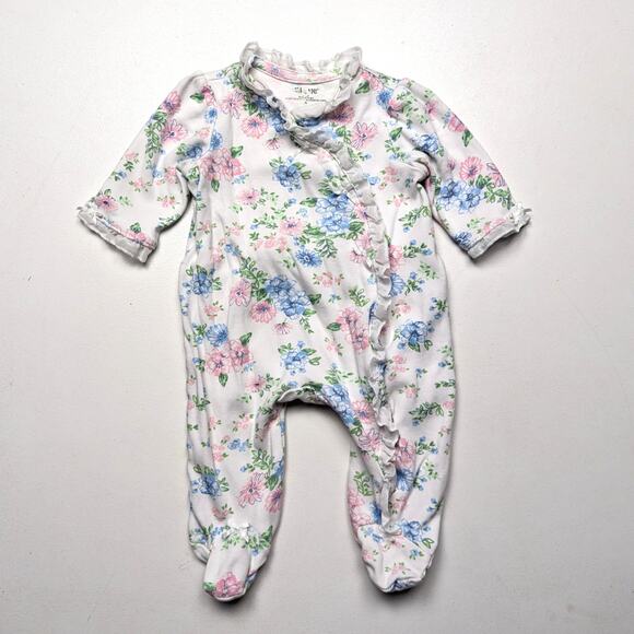 Little Me Sleeper Baby Girls Size 3m Floral Frilly - Picture 1 of 5